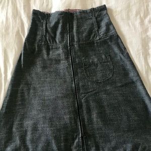 A Line grey soft denim skirt ‘UVR Connected’